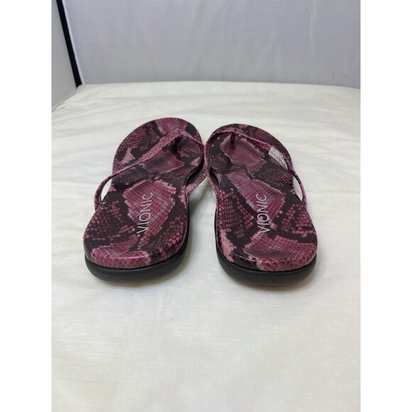 Vionic Snake Thong Sandals Size 6 Pink Arch Support Flip Flops - Picture 4 of 6